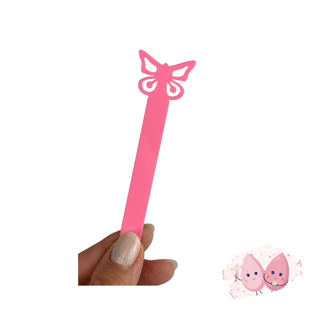 TRANSPARENT PINK GLITTER MINI CAKESICLE STICKS - PACK OF 10